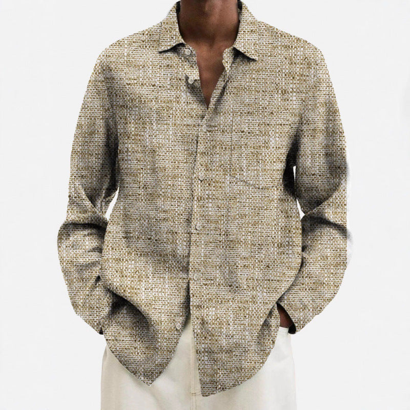 Men's Shirt Multi-color Pattern Element Long Sleeve Top