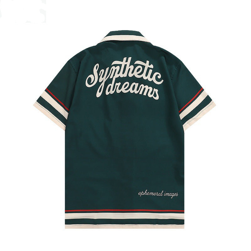 Men's European-size 3D Printed Hawaiian Short-sleeved Shirt Men